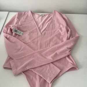 NEW WILFRED Lily Go To Long Sleeve Poetic Pink Rose V Neck Tencel Body M